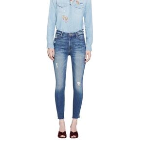 MOTHER The Vamp Fray distressed skinny jeans in Natural Born Trouble 25